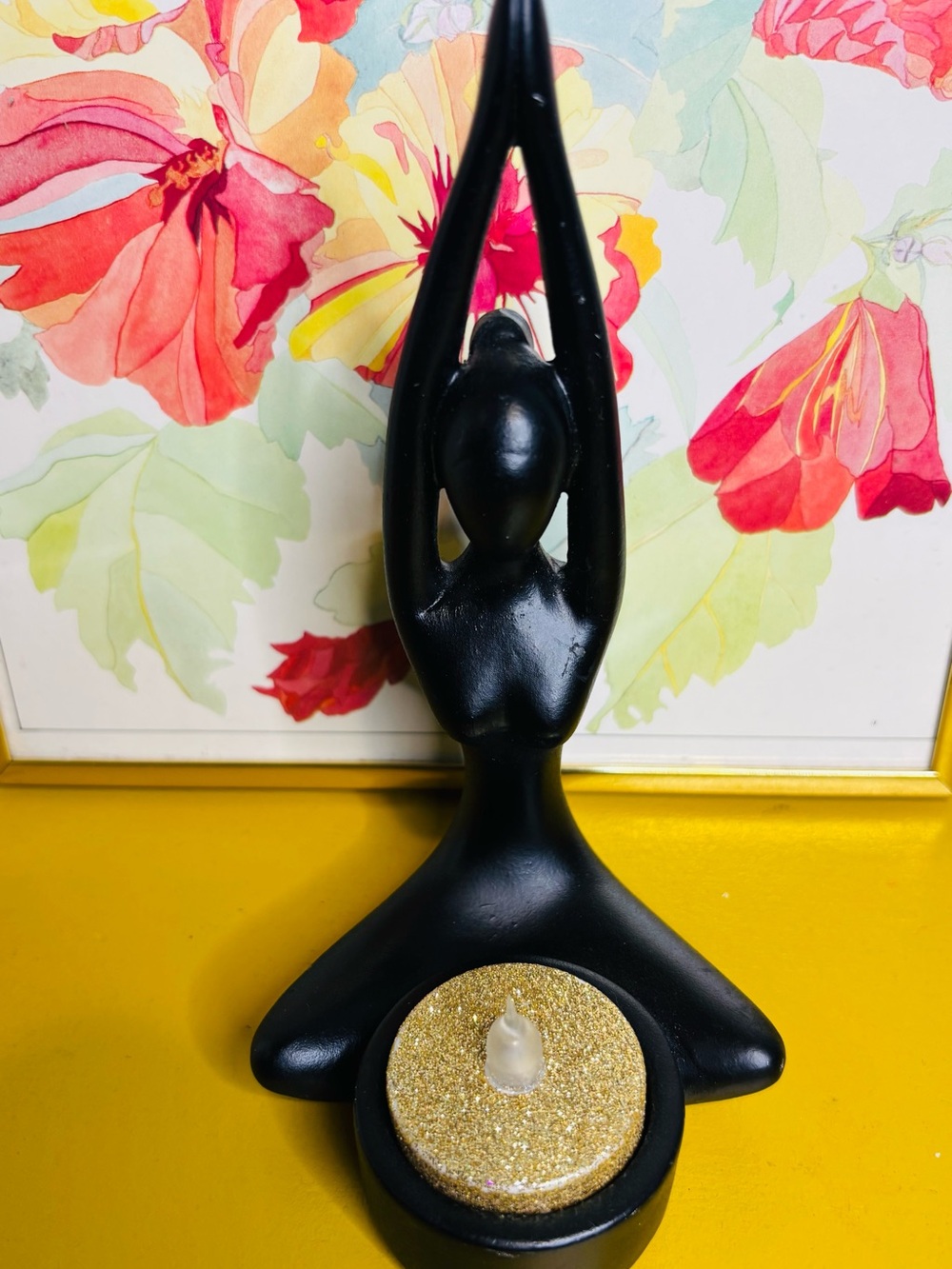 Yoga Pose Tealight Candle Holder - - Picture 2 of 6